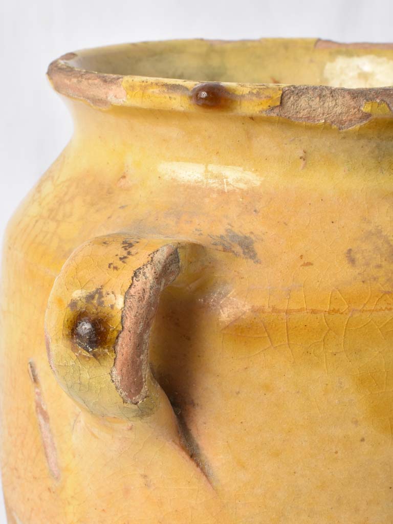 Historic yellow kitchenware confit pot