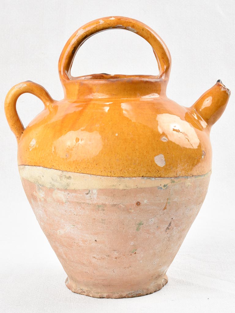 Two-handled 19th-century French pottery pitcher
