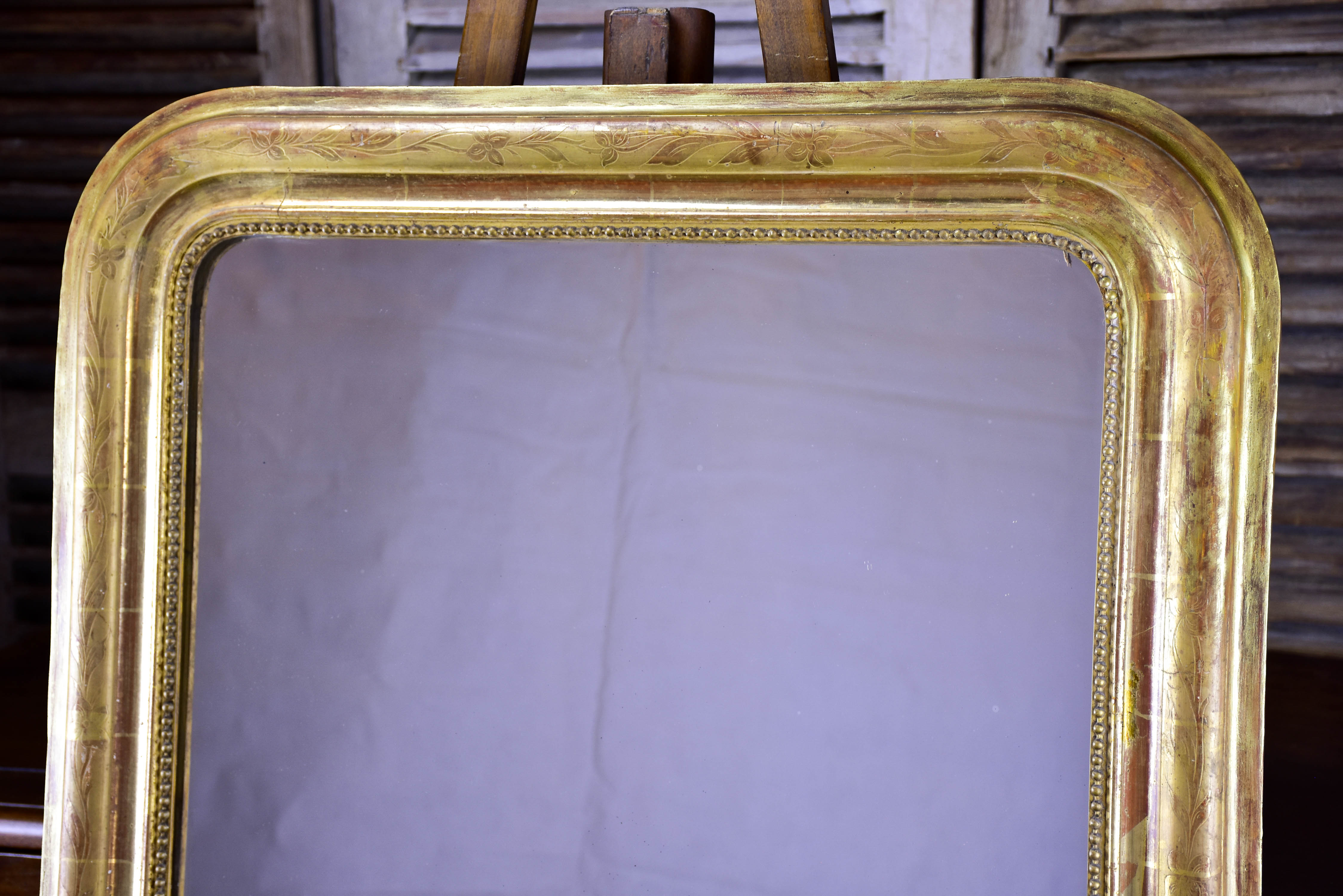 Antique French Louis Philippe mirror with gold frame