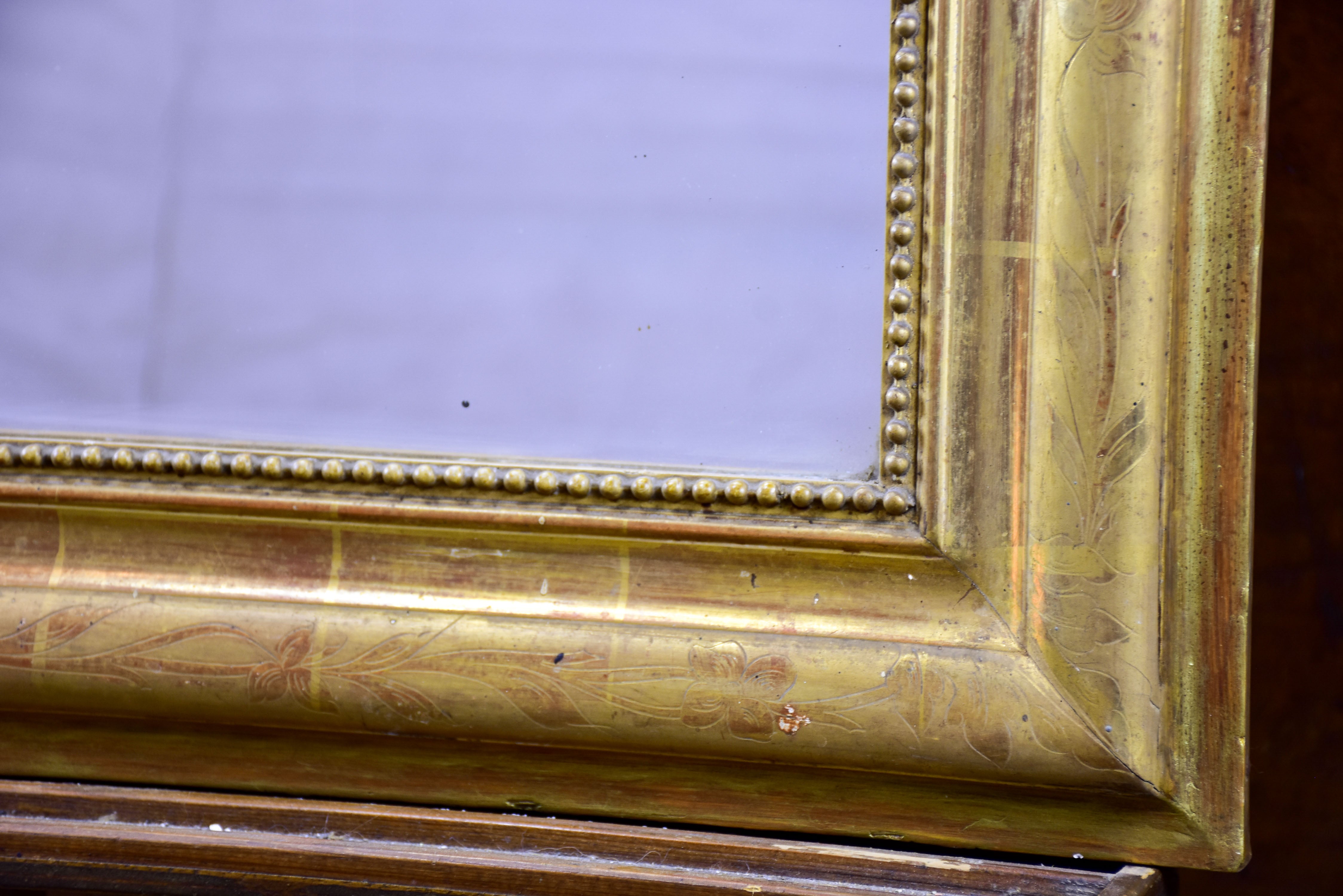Antique French Louis Philippe mirror with gold frame