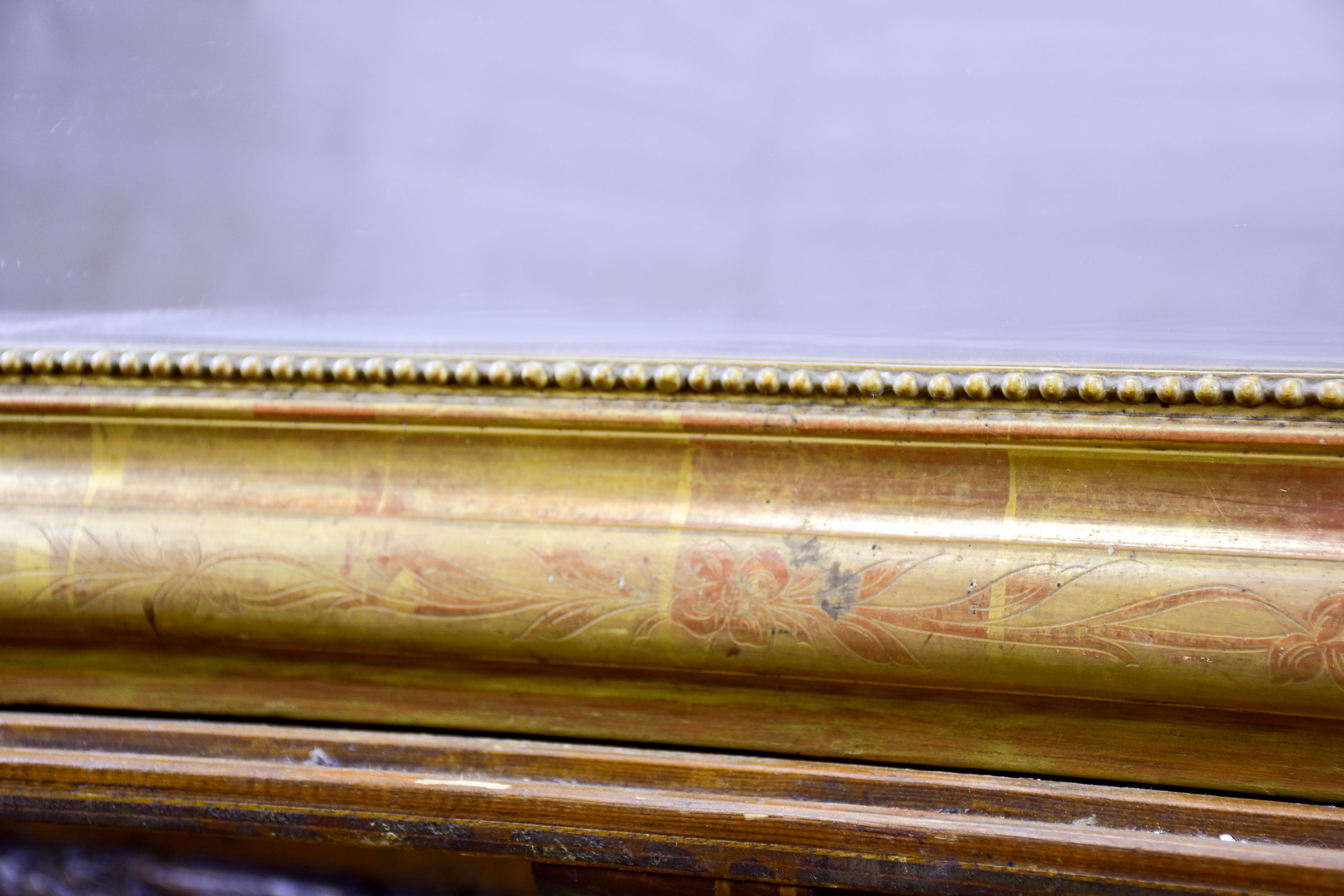 Antique French Louis Philippe mirror with gold frame