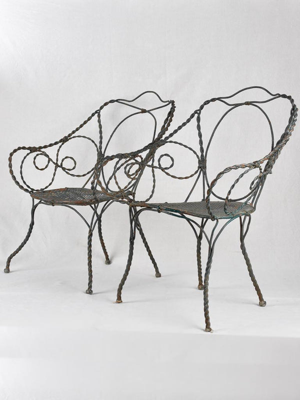 Garden armchairs, wrought iron, Napoleon III (2)