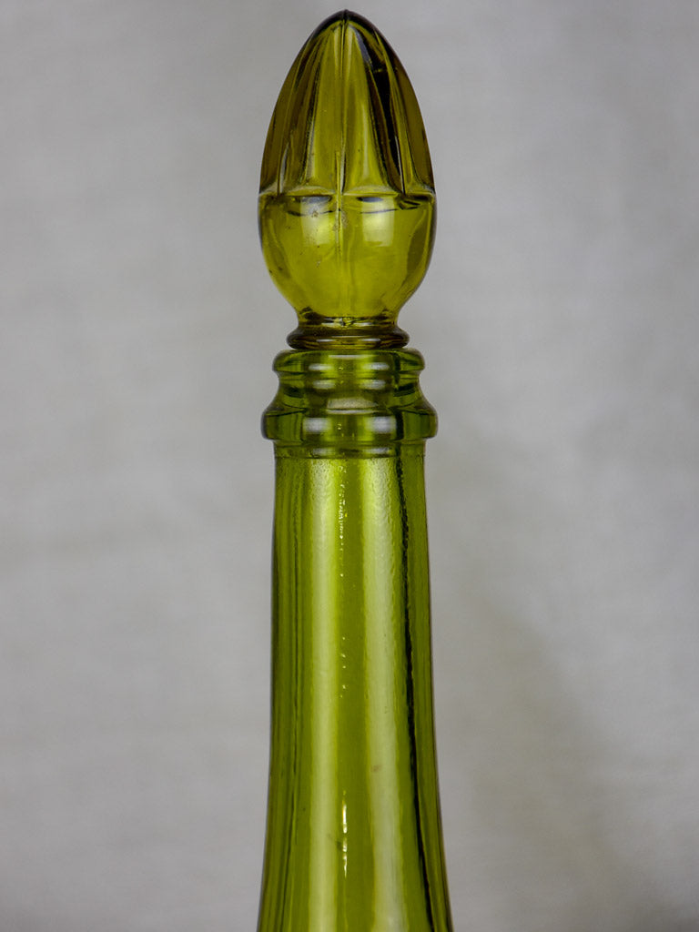Antique Italian molded-green glass decanters 