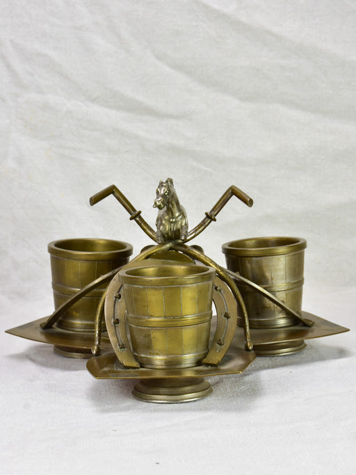Mid - late 19th Century French horse themed bottle / condiment holder centerpiece