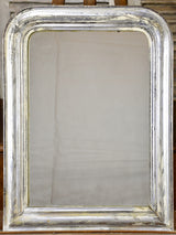 Antique French Louis Philippe mirror with silver frame