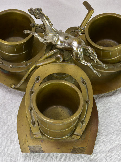 Mid - late 19th Century French horse themed bottle / condiment holder centerpiece