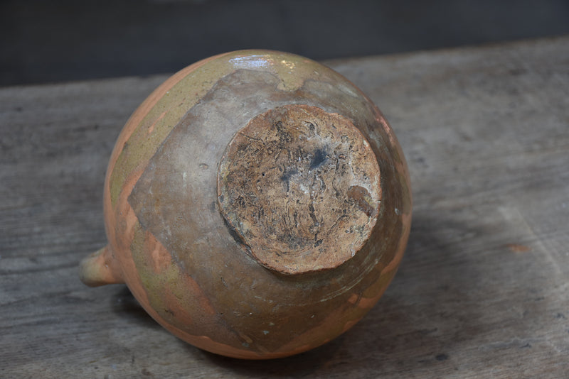 Water jug, ceramic ocher glaze, 19th-century, Uzès