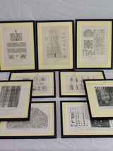 Collection of four English architectural engravings of cathedrals, churches and chapels 12¼ x  10¾""