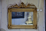 Small gilded antique mirror with pediment - horizontal