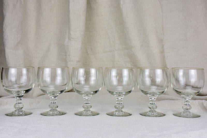 Six very large antique French glasses