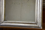 Small antique French Louis Philippe mirror with silver frame