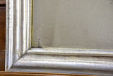 Small antique French Louis Philippe mirror with silver frame