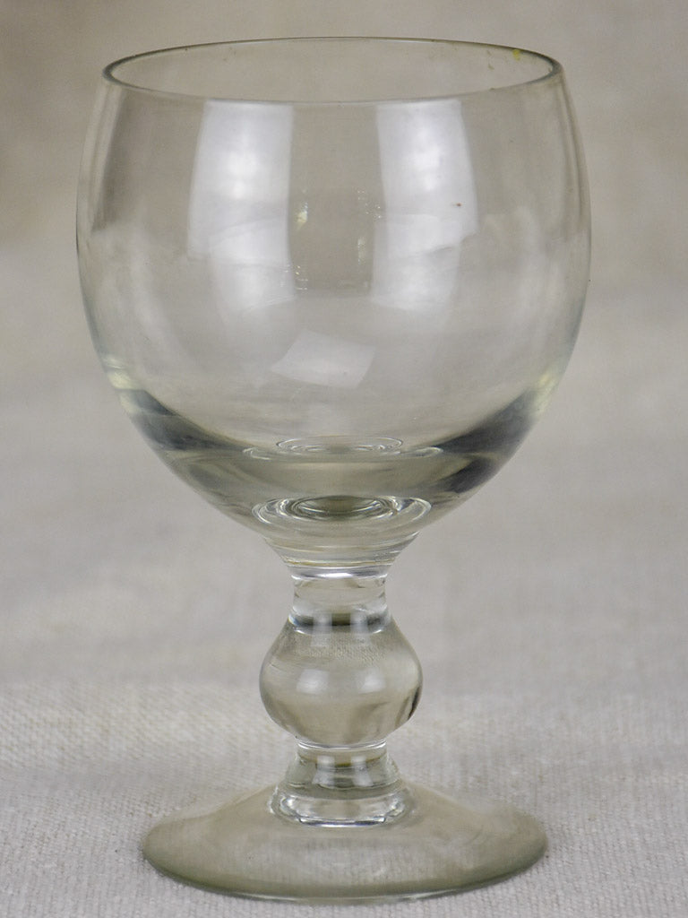 SEVEN early 20th Century crystal wine glasses