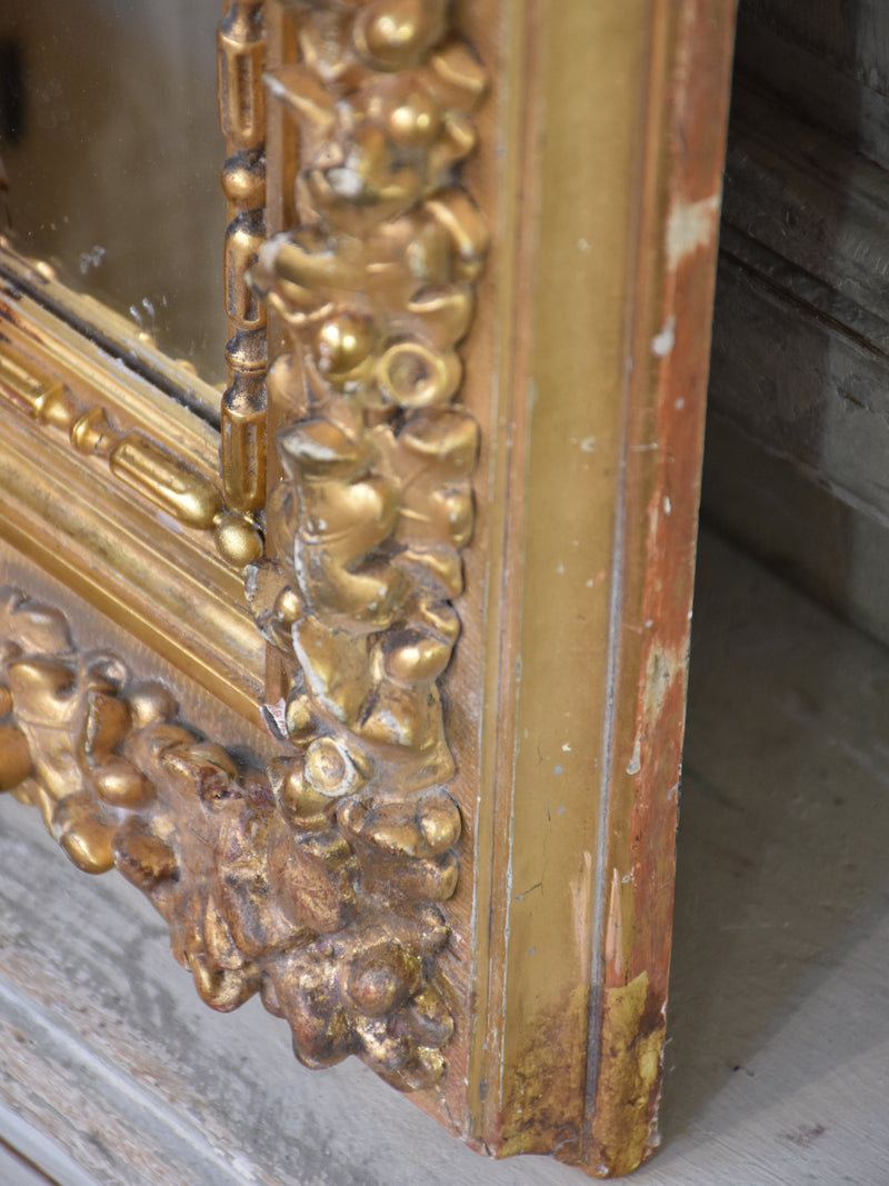 Mirror, large, gilded with decorative frame
