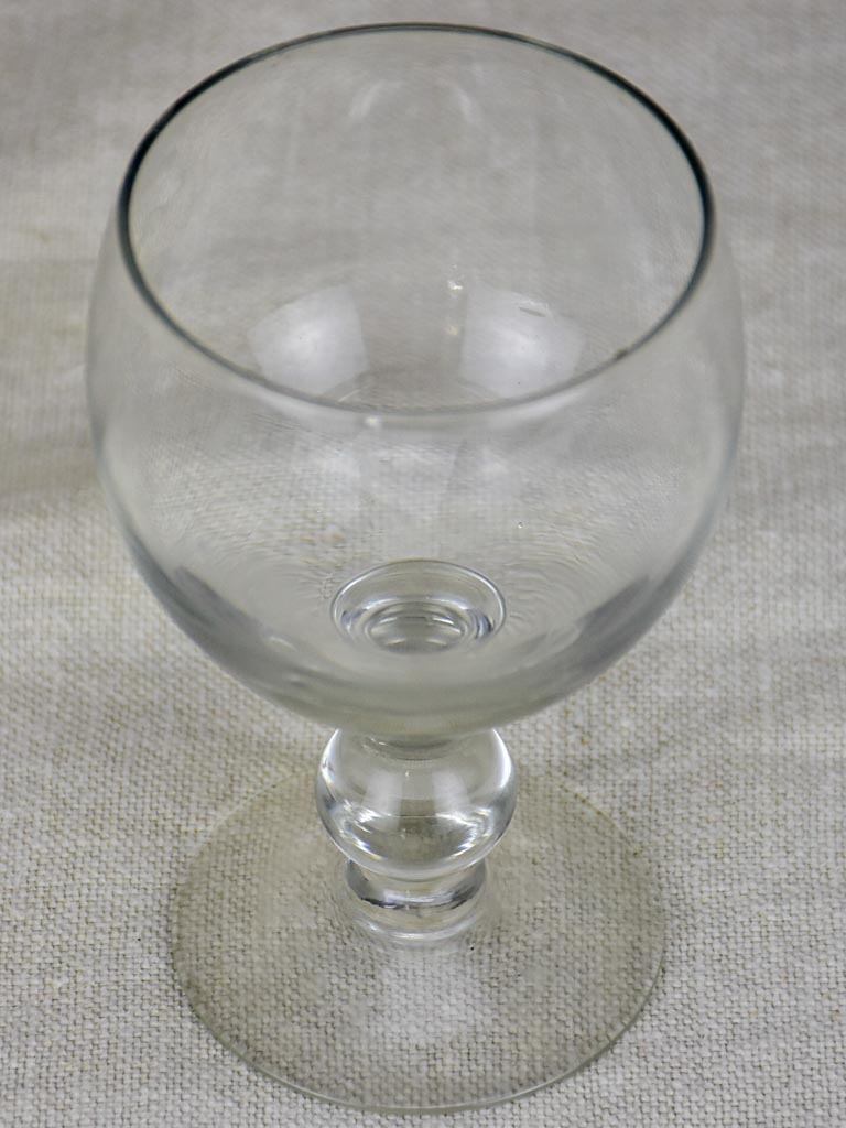 SEVEN early 20th Century crystal wine glasses