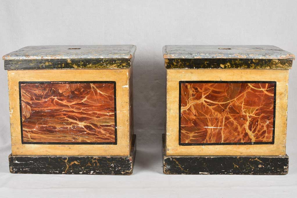 Pedestals for sculpture, 17th-century, 22½" x 16¼" x 21¼"