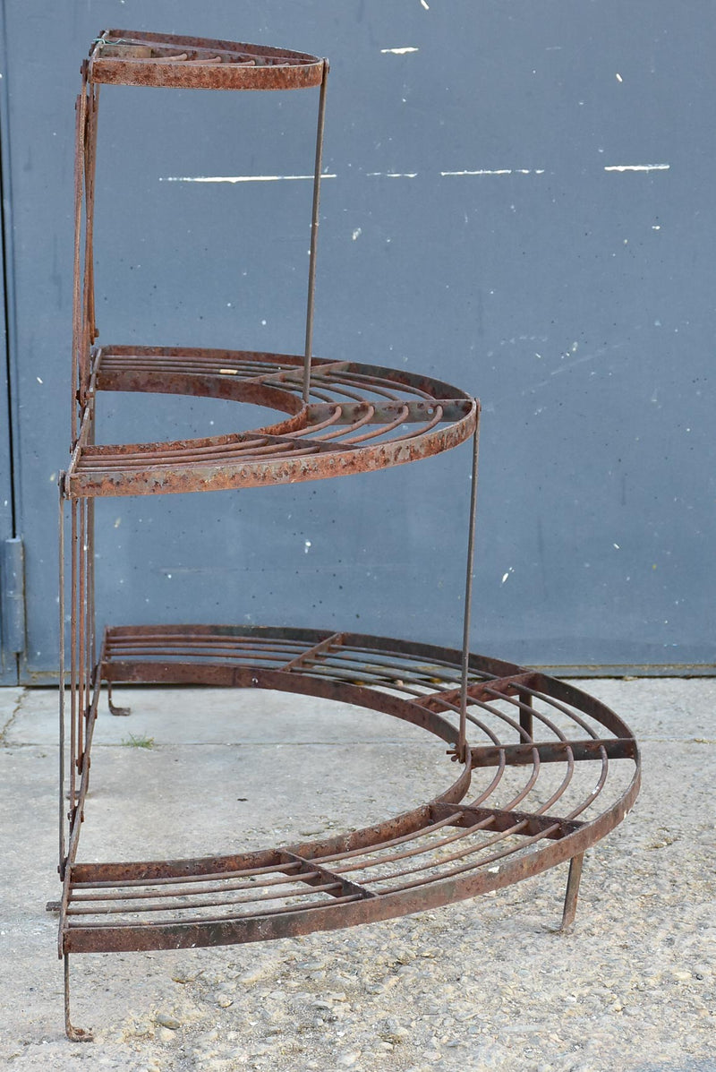 Mid century French plant stand three tier semicircle Chez Pluie