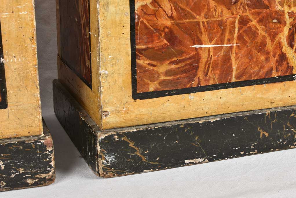 Pedestals for sculpture, 17th-century, 22½" x 16¼" x 21¼"