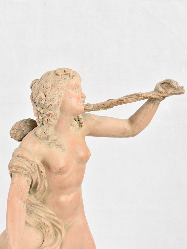 Antique terracotta sculpture - Satyr with Nymph - signed CLODION 20½"