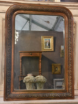 19th century Louis Philippe mirror with dark gilded frame