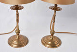 Exquisite pair of small table lamps w/ silk shades 11½"