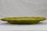Pretty antique French platter with olive green glaze 15¼" Etienne Noel