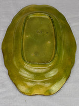 Pretty antique French platter with olive green glaze 15¼" Etienne Noel
