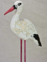 Vintage French garden sculpture of a stalk bird 20½"