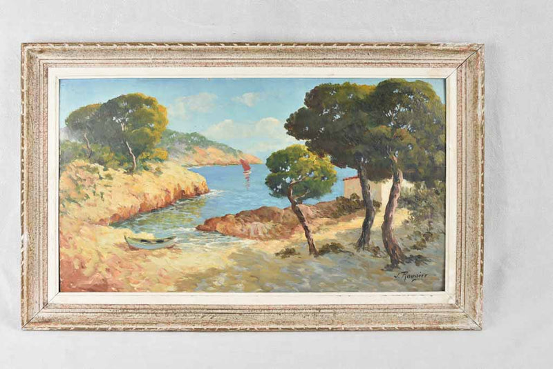 Vintage Mediterranean landscape - Signed J.Rougier - 22¾" x 36½"