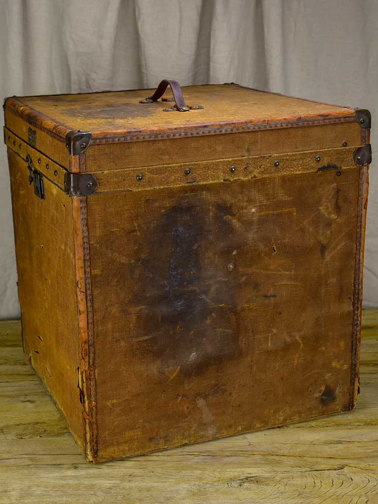 Re-painted old jute storage box