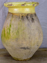 Small 19th Century French Biot jar with yellow glaze 19¾"