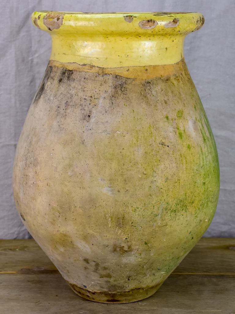 Small 19th Century French Biot jar with yellow glaze 19¾"