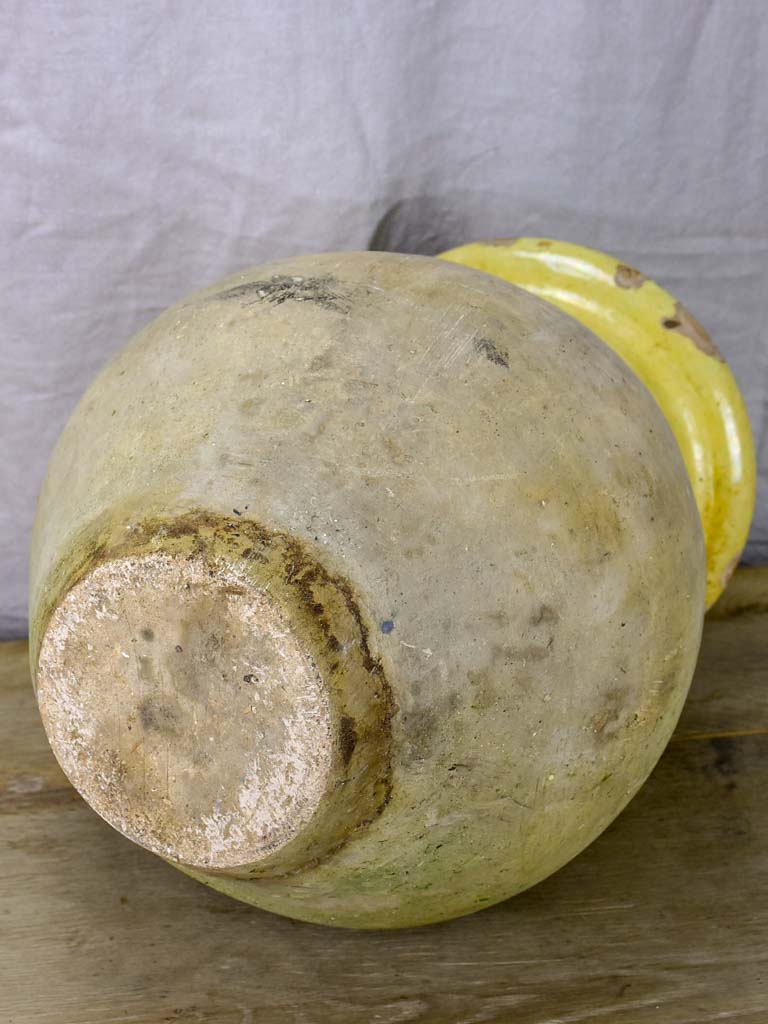 Small 19th Century French Biot jar with yellow glaze 19¾"