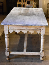 Antique French butcher's table with zinc top