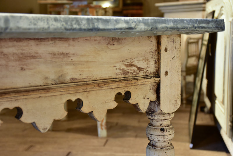 Antique French butcher's table with zinc top