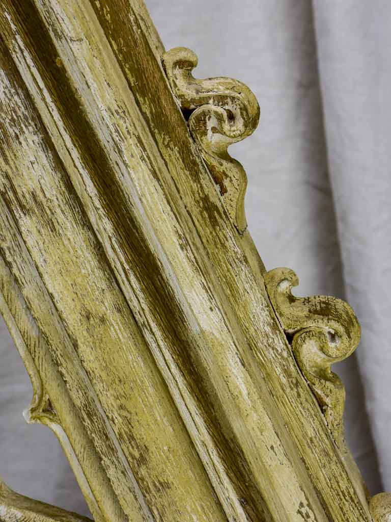 Salvaged triangular timber elements from a church organ