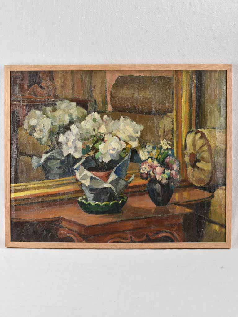 Early 20th Century still life oil on canvas Bouquet de fleurs by Marguerite Allar (1899-1974) - 26½" x 32¾"