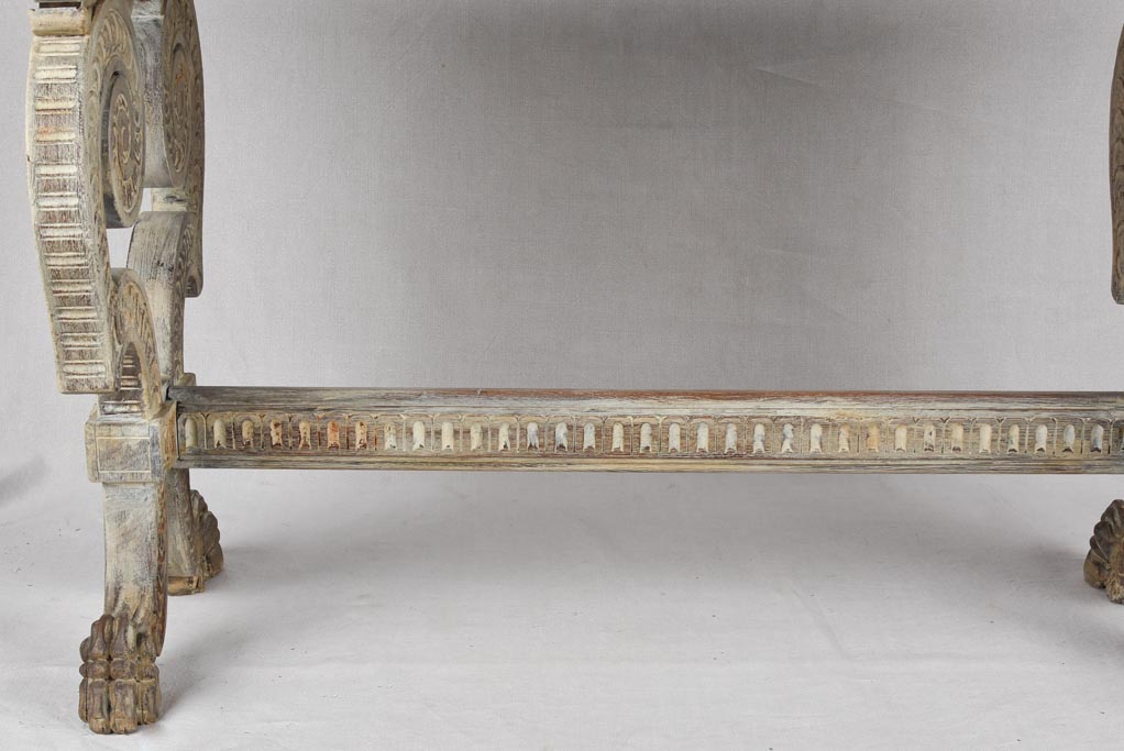 Renaissance-style red marble table, 26¾" x 54¼"
