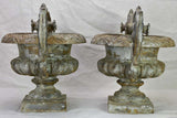 Pair of late 19th Century French Medici urns with loop handles 14½"