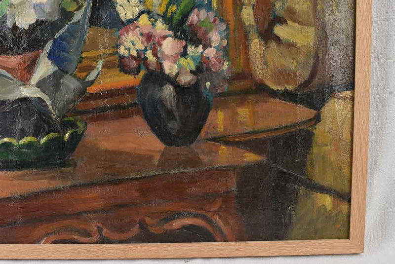 Early 20th Century still life oil on canvas Bouquet de fleurs by Marguerite Allar (1899-1974) - 26½" x 32¾"