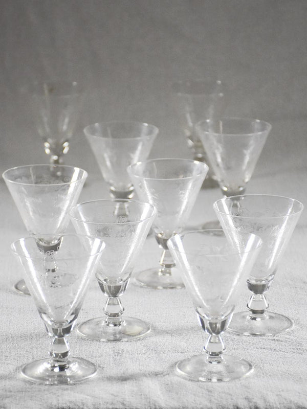 Vintage French Crystal Aperitif Glasses