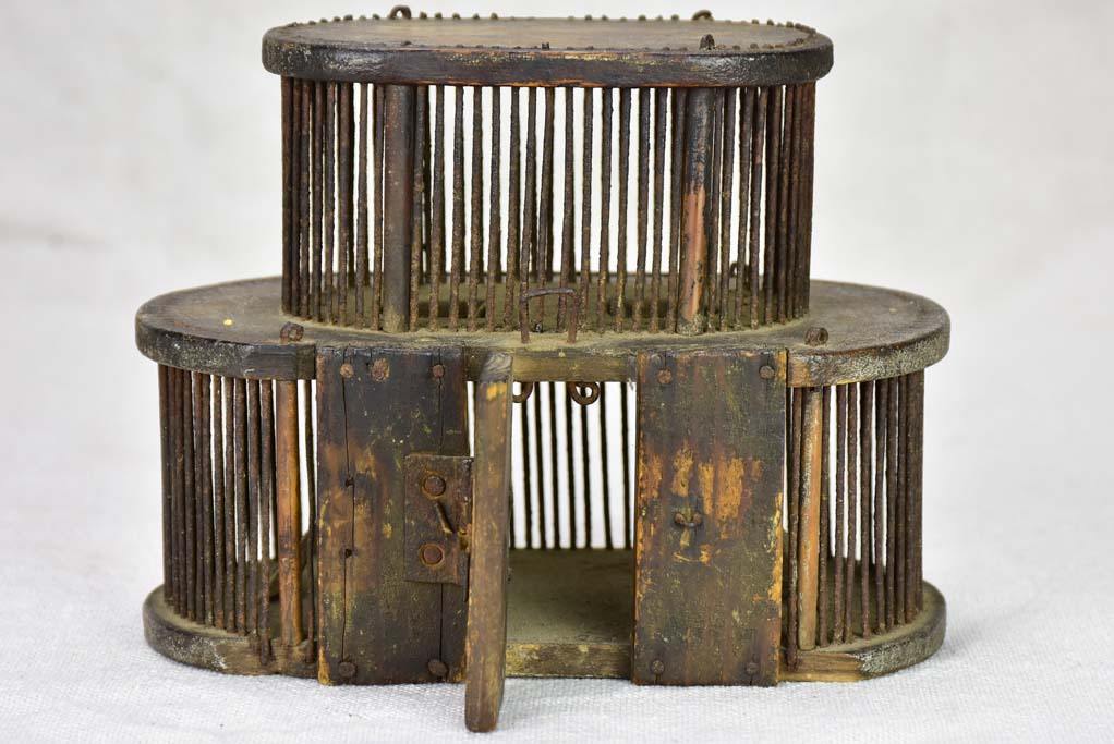 Miniature 19th Century French cricket insect cage 5"