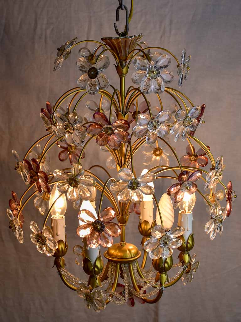 1960's /70's Maison Bagues style daisy chandelier - 18" high