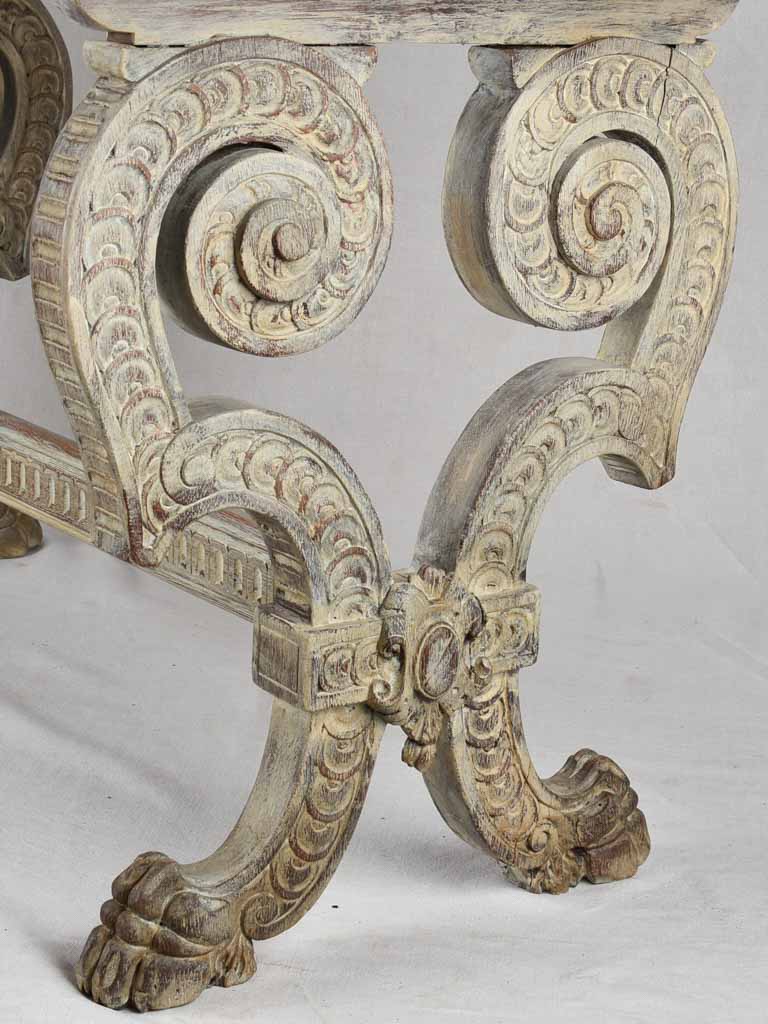 Renaissance-style red marble table, 26¾" x 54¼"