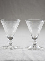 French Antique Gift Sherry Glasses