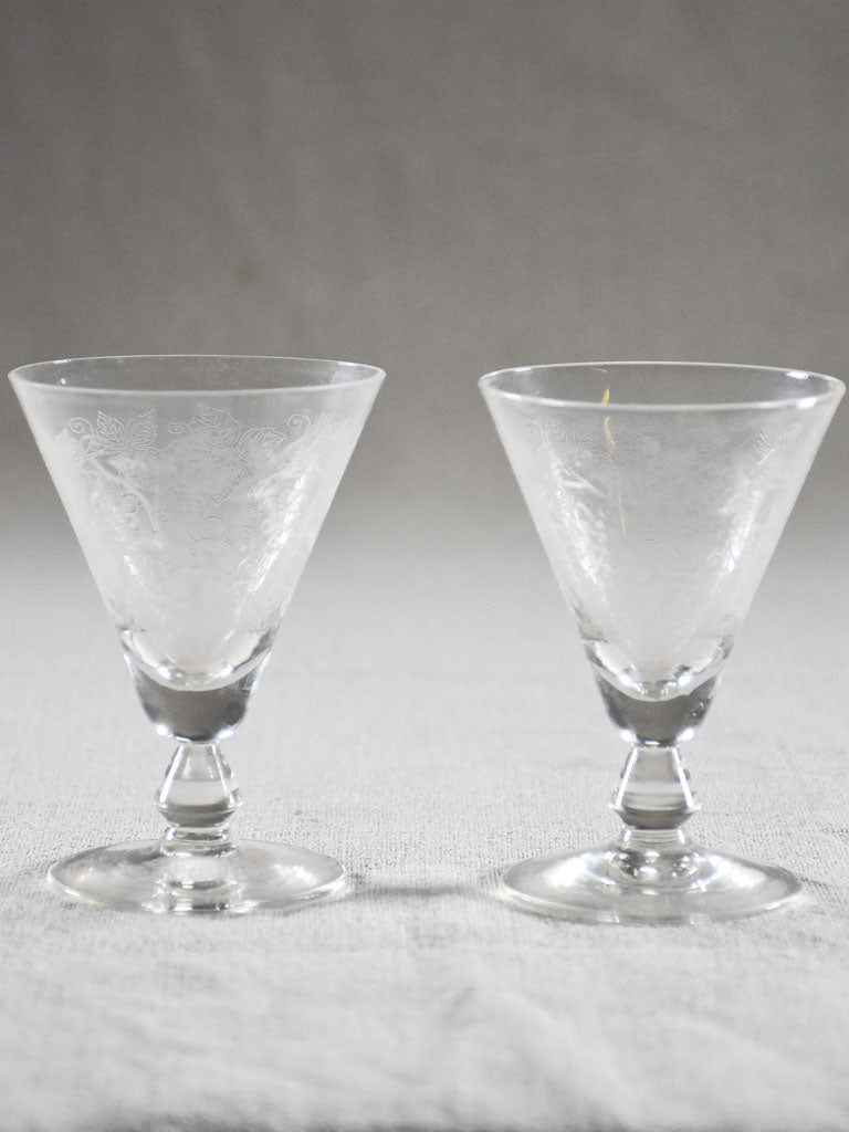 French Antique Gift Sherry Glasses