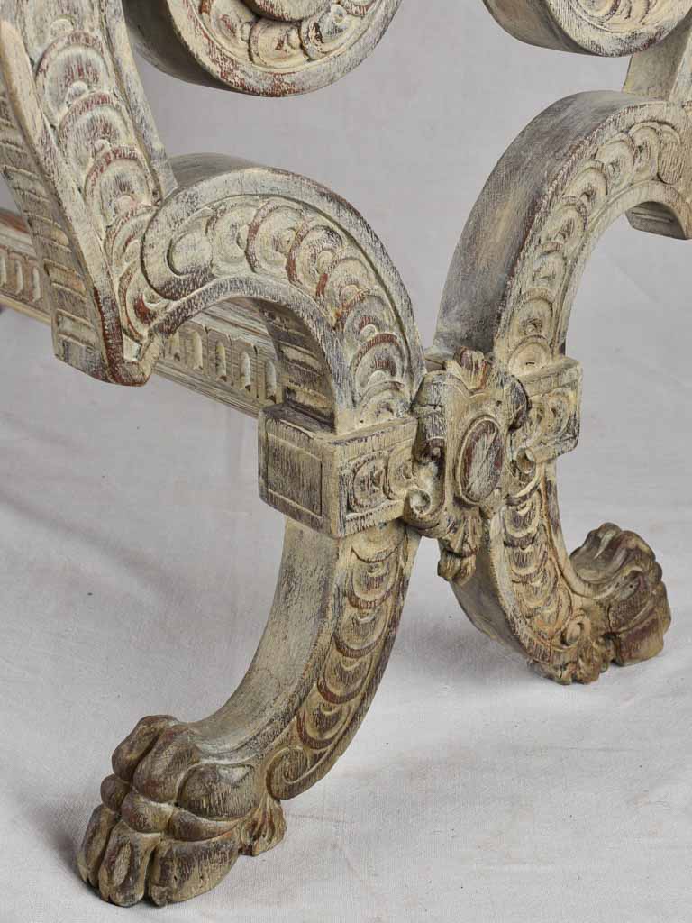 Renaissance-style red marble table, 26¾" x 54¼"