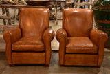Pair of vintage leather club chairs