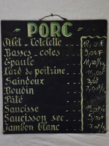 Mid century French butcher's shop menu