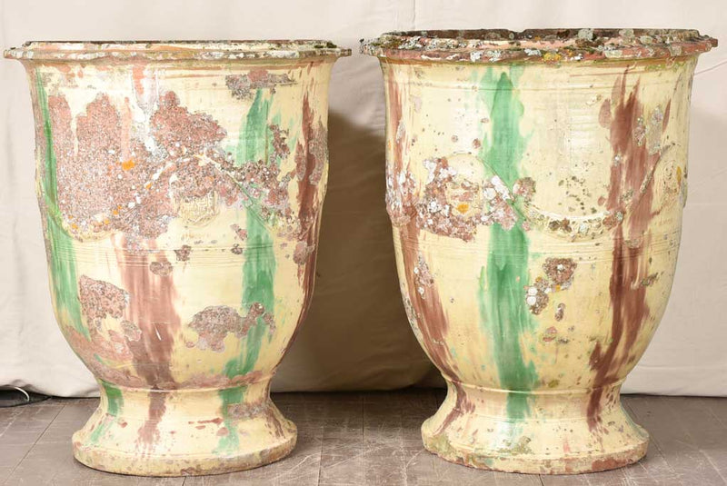 Pair of very large 19th century Boisset Anduze urns 39½"